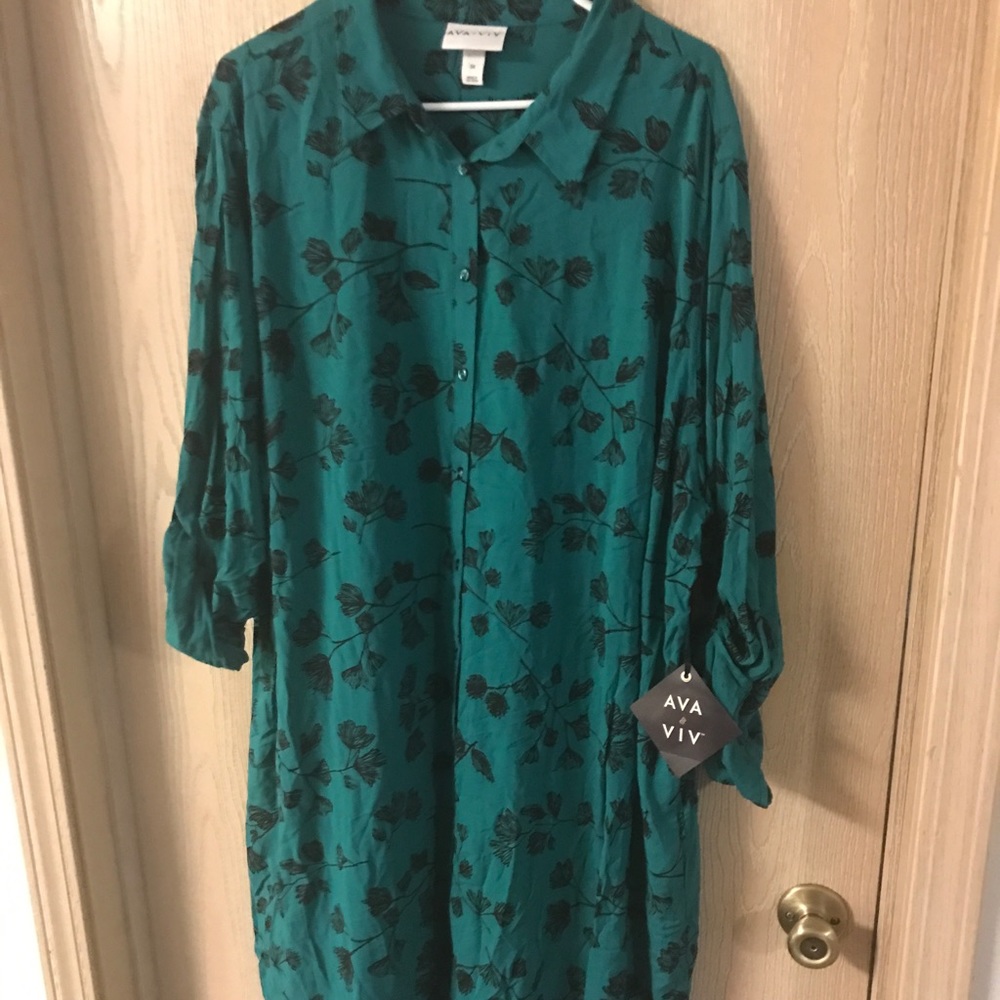 Ava Viv button up shirt dress