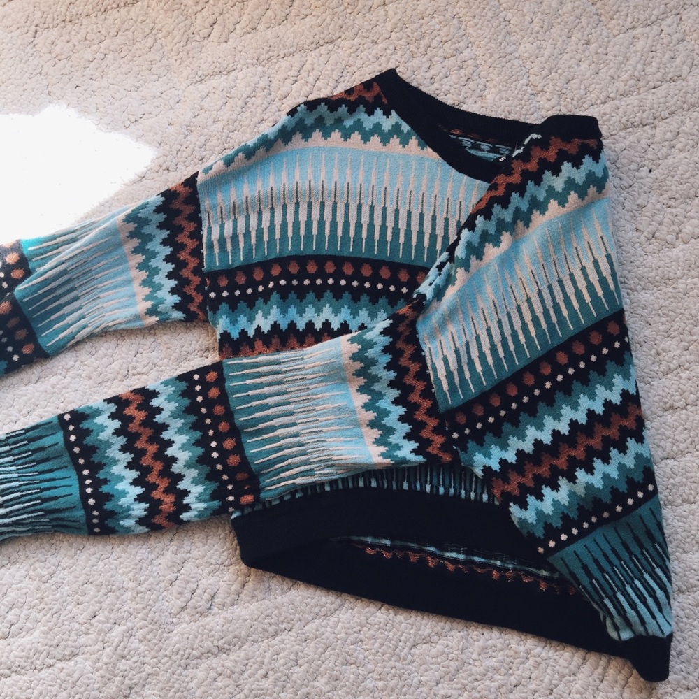 Cropped Aztec Sweater