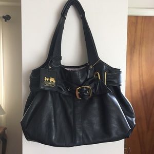 Coach Bag - Black with Lavender Interior
