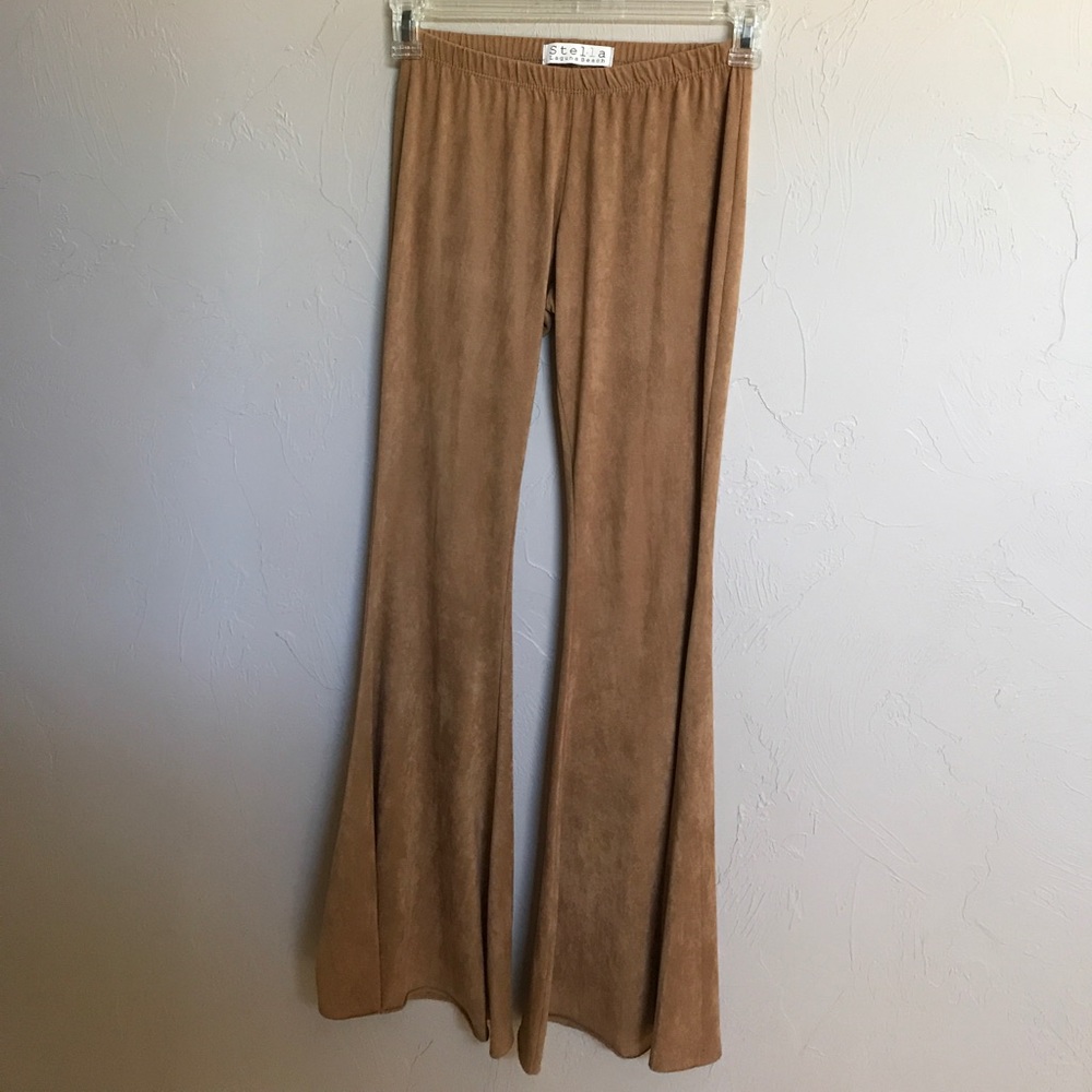 Stella Laguna Beach suede brown wide leg pants