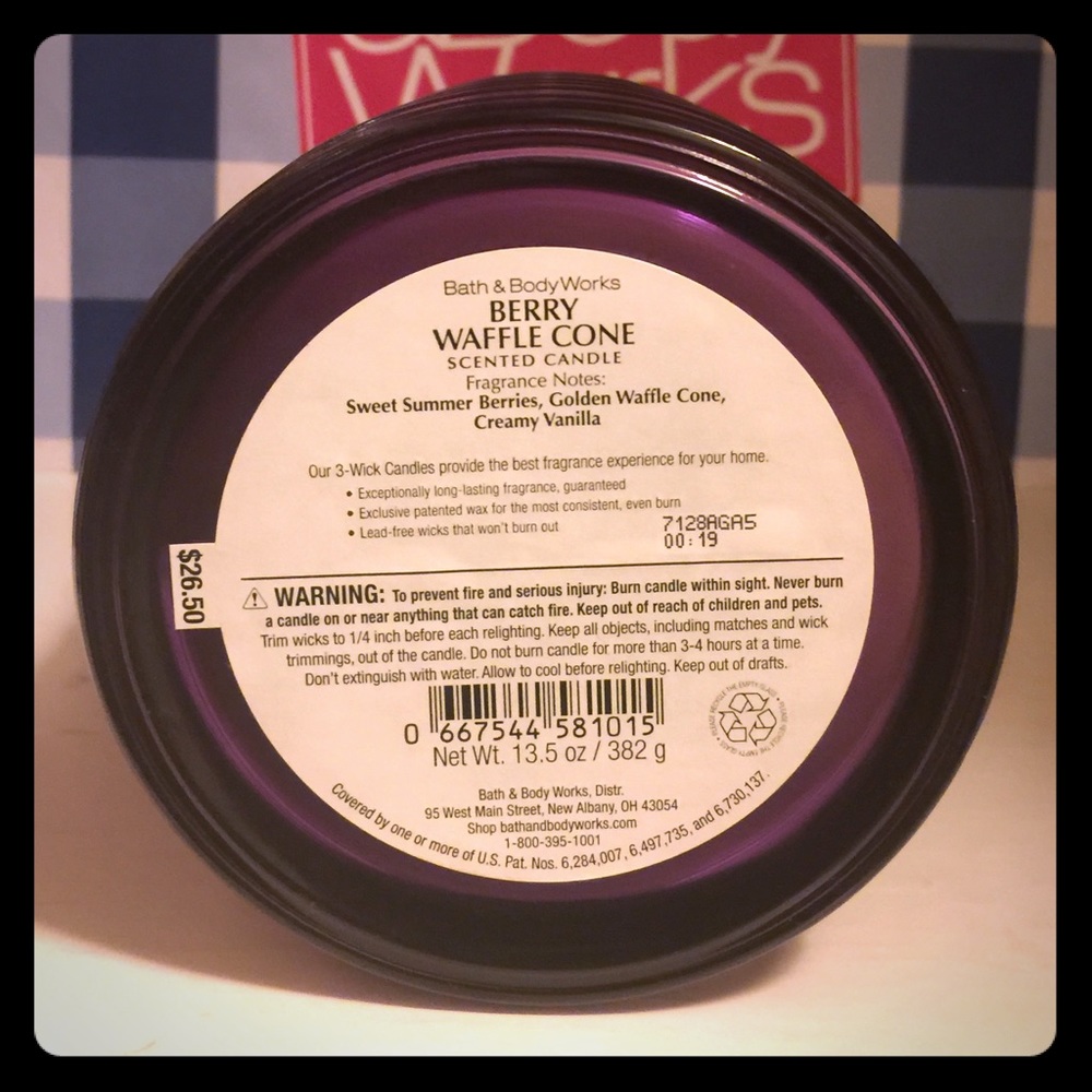 Berry Waffle Cone 3 wick candle ❌SOLD❌