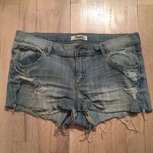 TNA denim Shorts From aritzia
