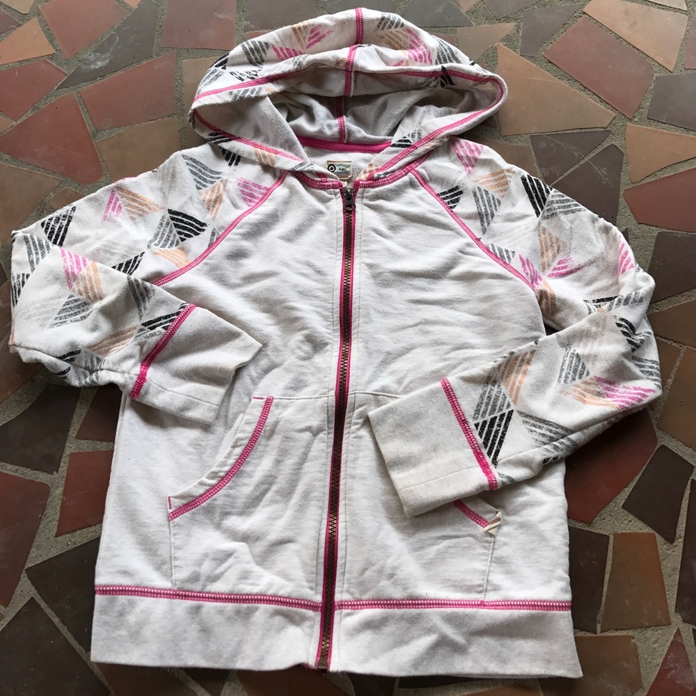 Toms girls oatmeal and Rose Gold Hoodie 10/12