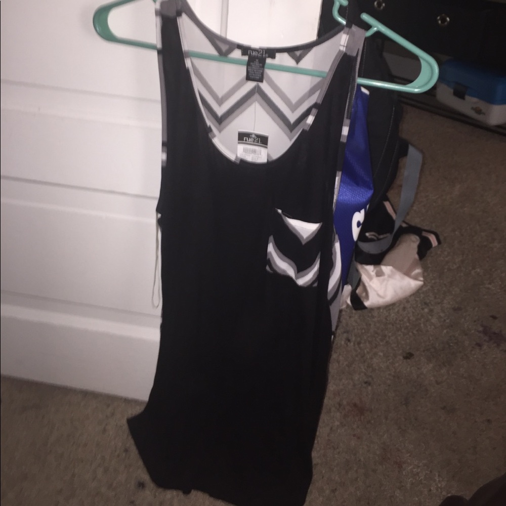 Sheer black and white tank