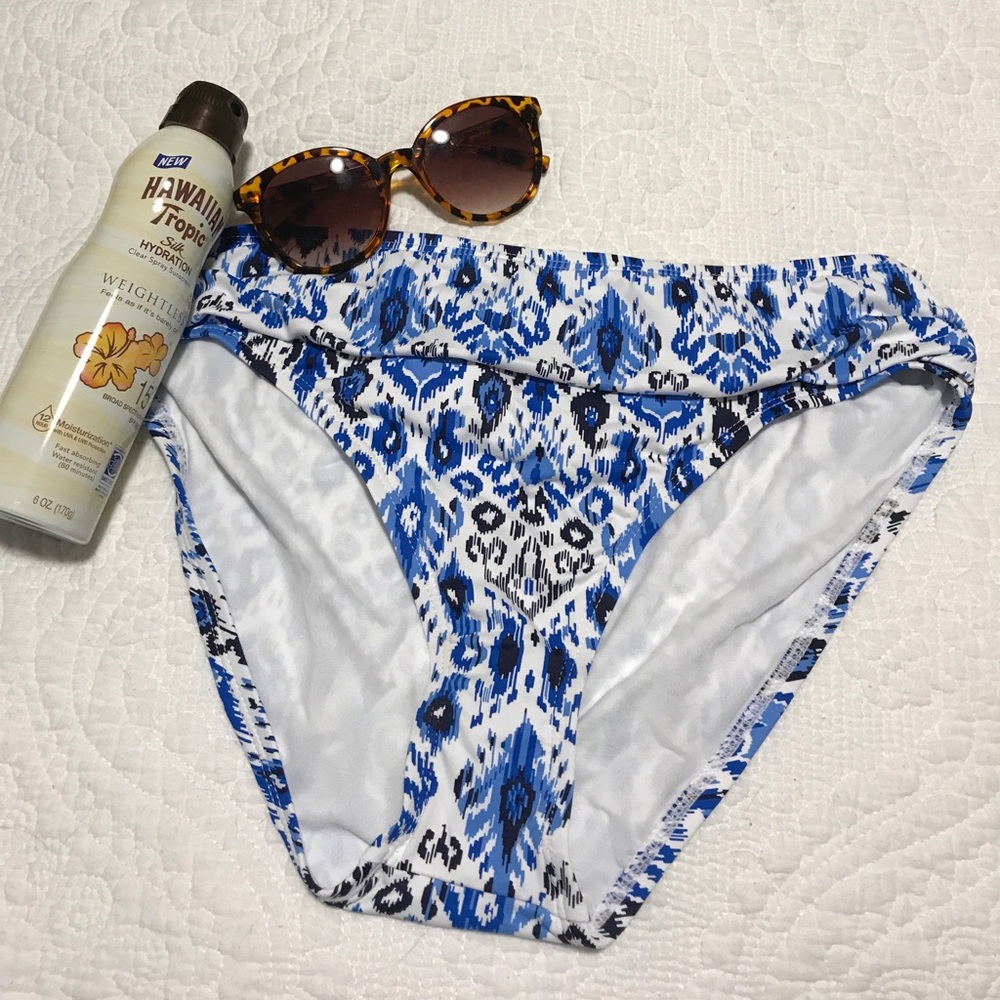 Tommy Bahama Hi Waist Blue Ikat Swimsuit bottom - Picture 3 of 6