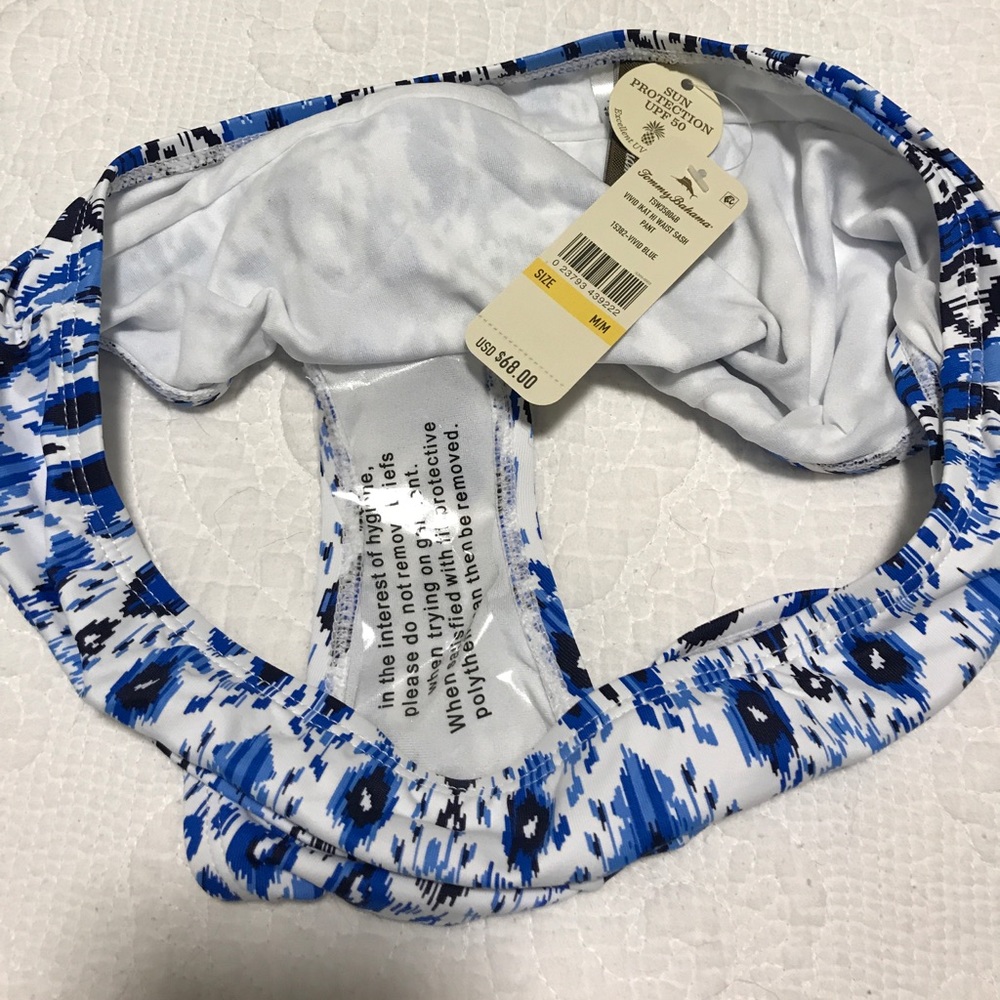 Tommy Bahama Hi Waist Blue Ikat Swimsuit bottom - Picture 5 of 6