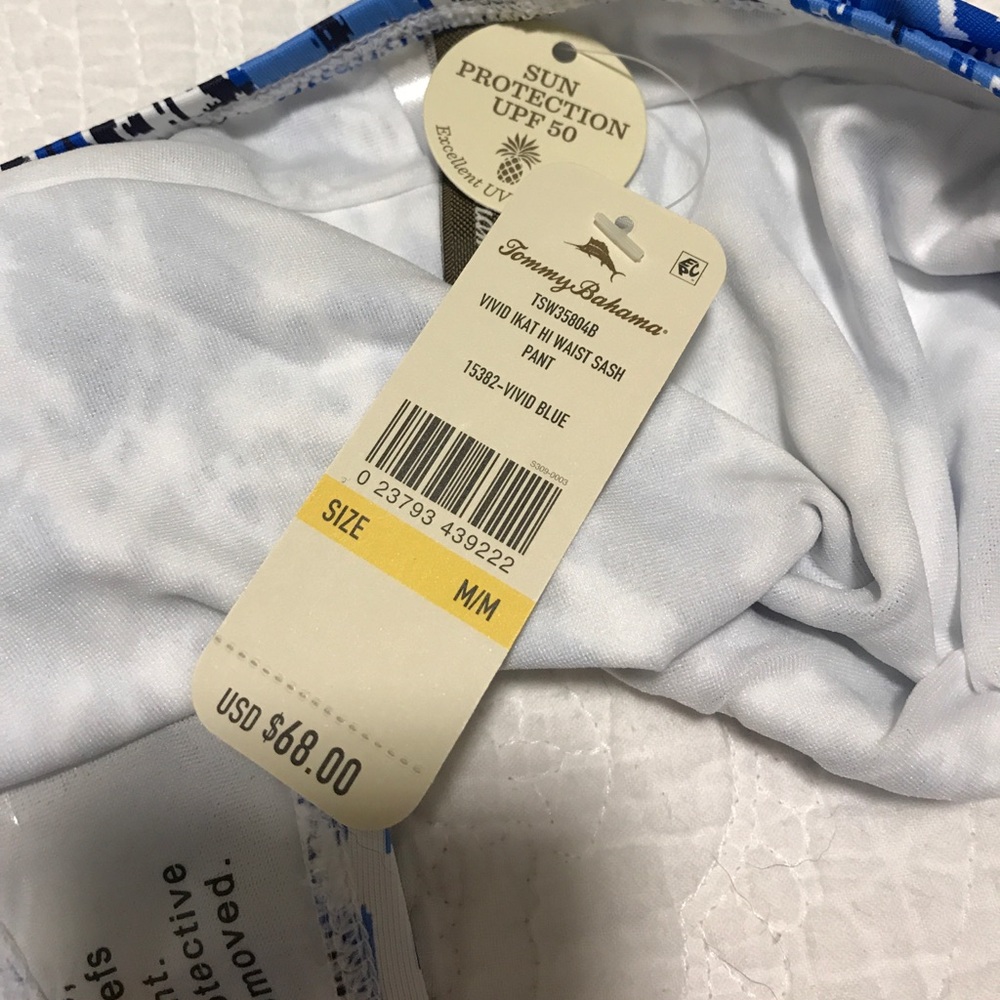 Tommy Bahama Hi Waist Blue Ikat Swimsuit bottom - Picture 6 of 6