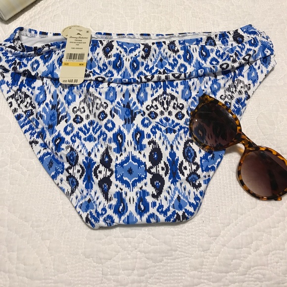 Tommy Bahama Hi Waist Blue Ikat Swimsuit bottom - Picture 4 of 6