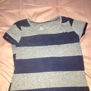 Dark Blue & Grey striped Top