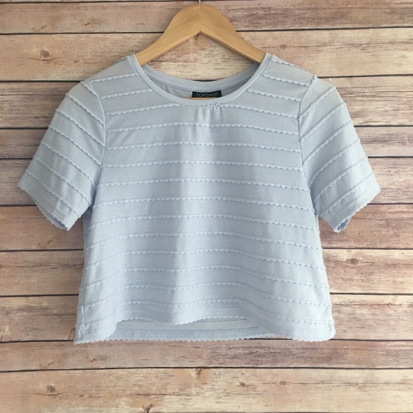 Topshop Tops - Topshop Scalloped Crop Top