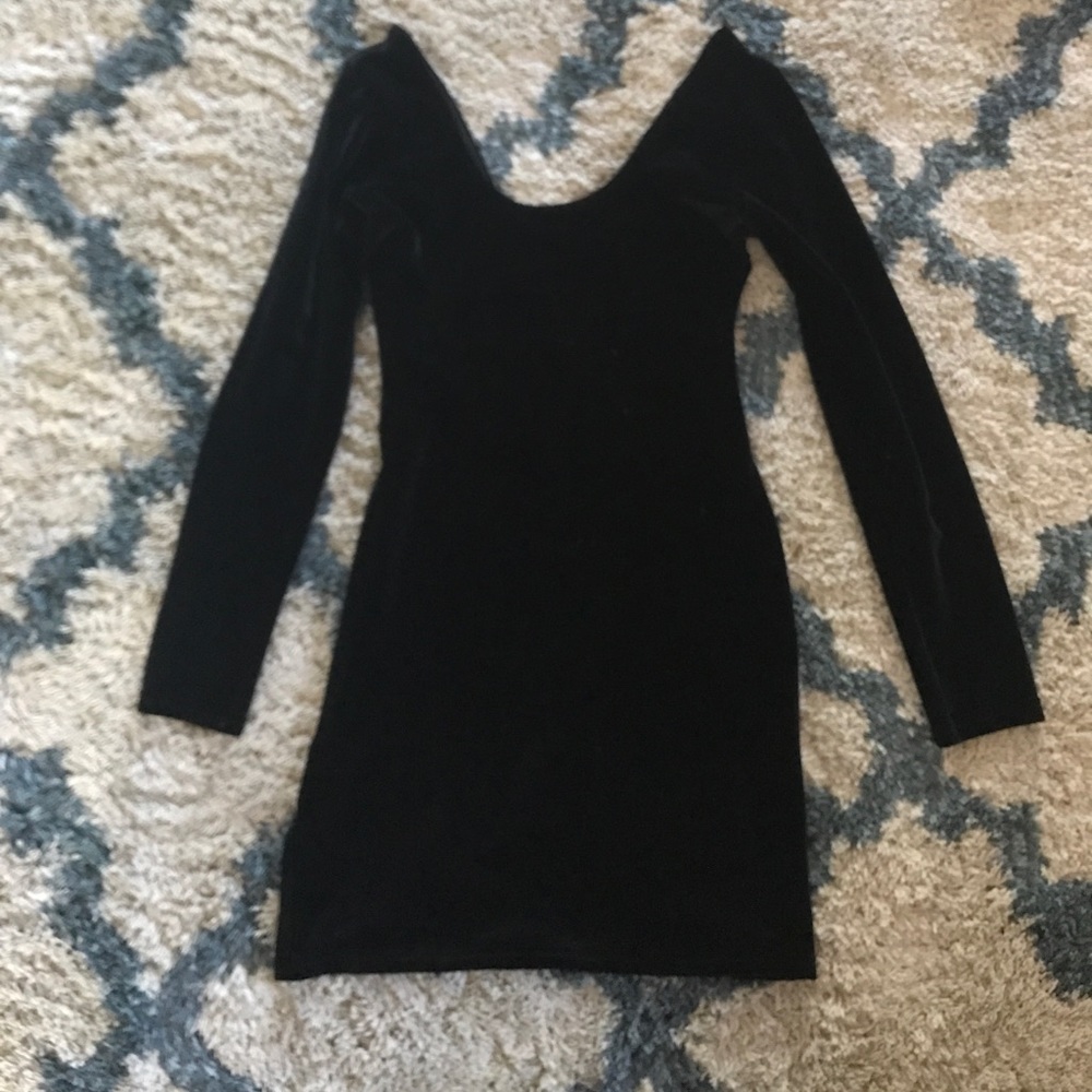 Black velvety dress