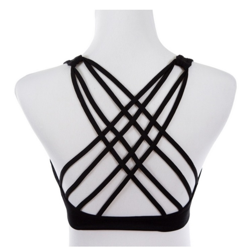 NWT - Black Strappy Back Bralette