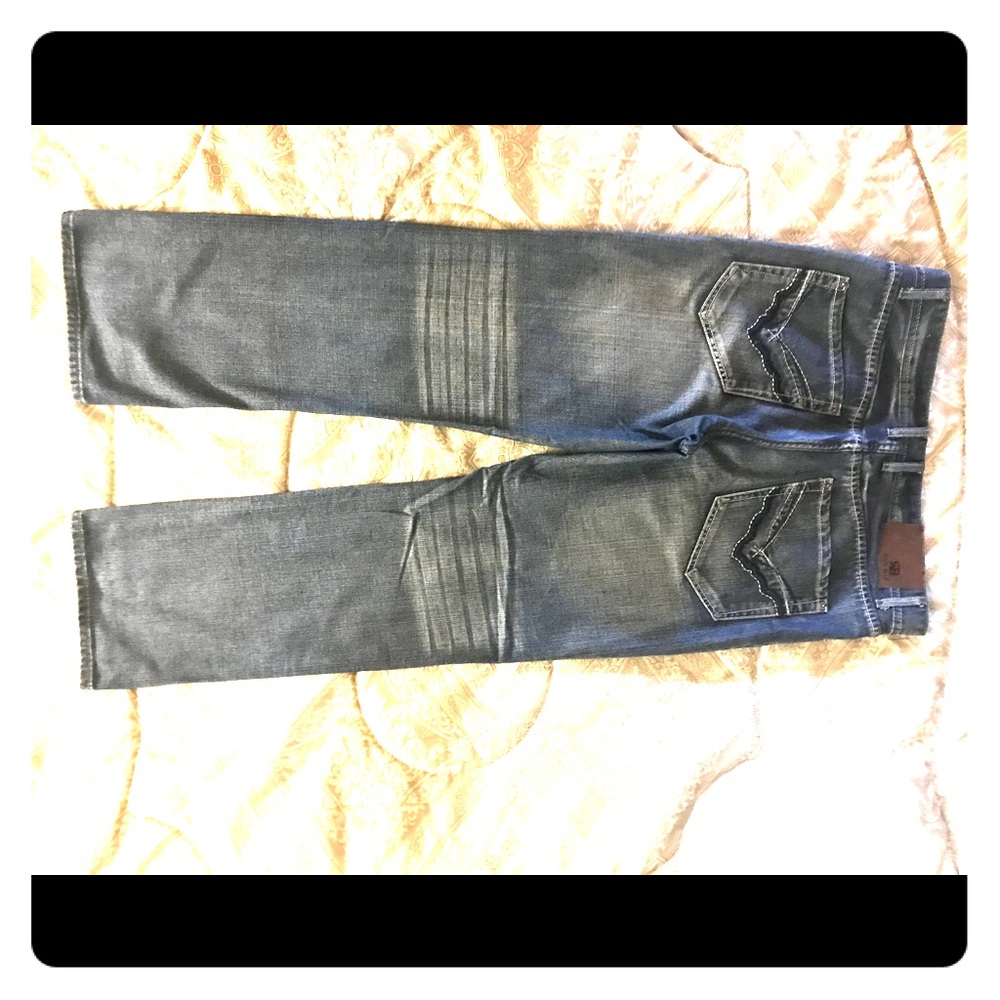 Classic Royal Blue men's straight fit blue jeans.