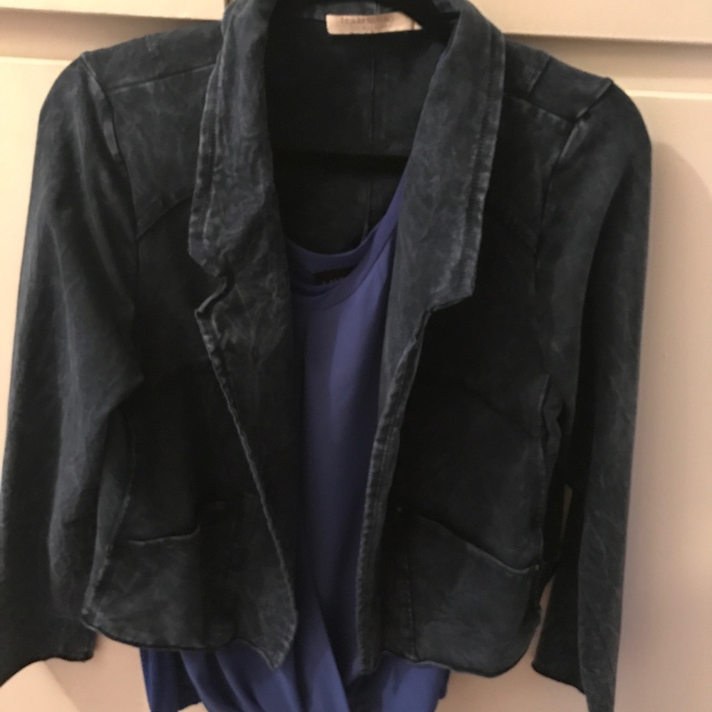 Lite weight jacket, navy blue knit,