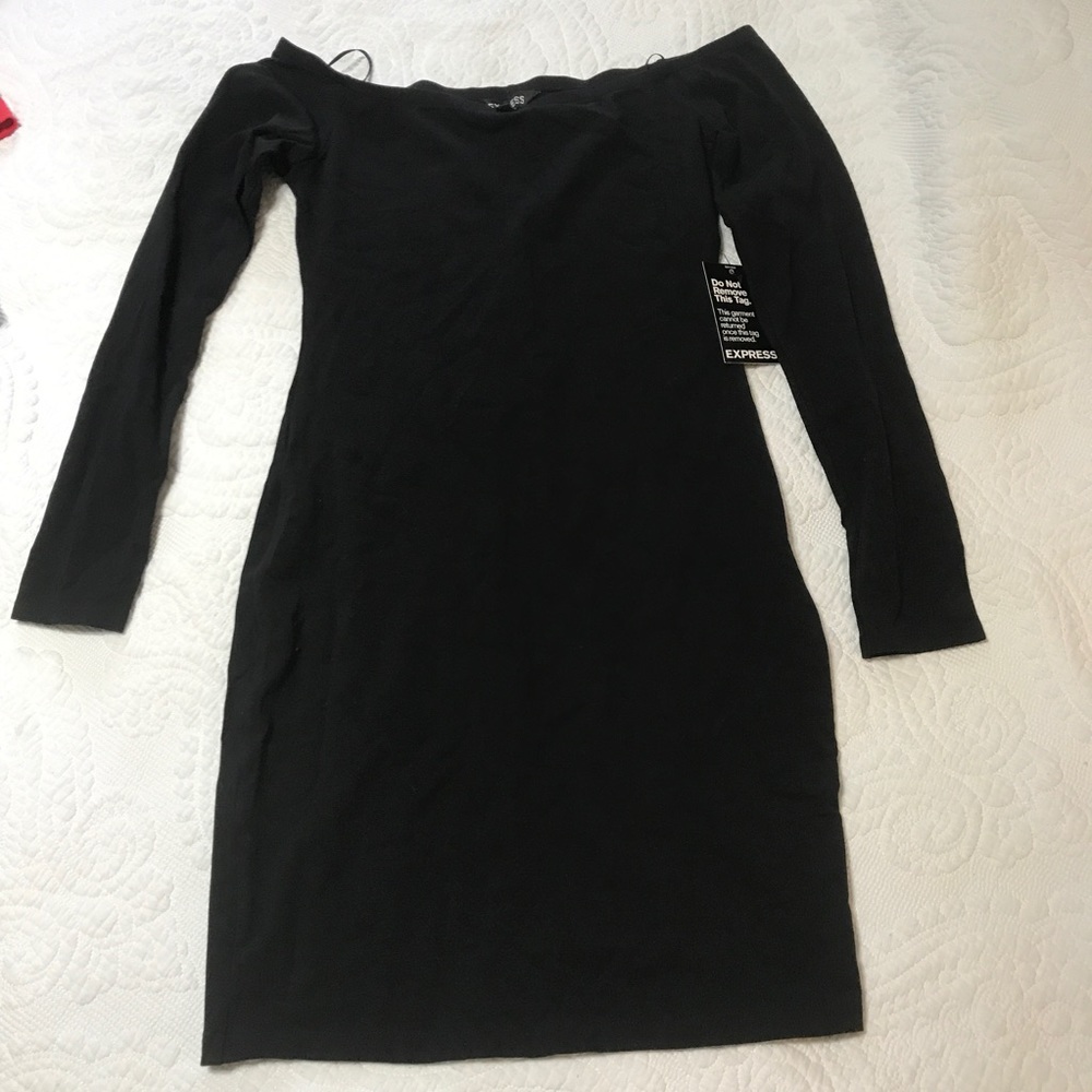 Express black off shoulder dress