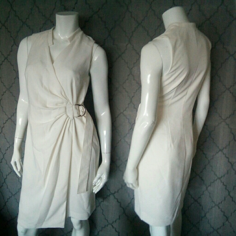 NEW Sz.10 H&M Ivory Wrap Dress