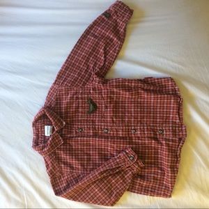 Carter's red buttoned up plaid long sleeve shirt