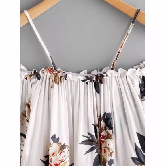 Up to XXL! Sexy Off shoulder Floral crop top - Picture 2 of 8