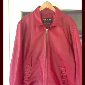 Wilson's red leather batwing jacket