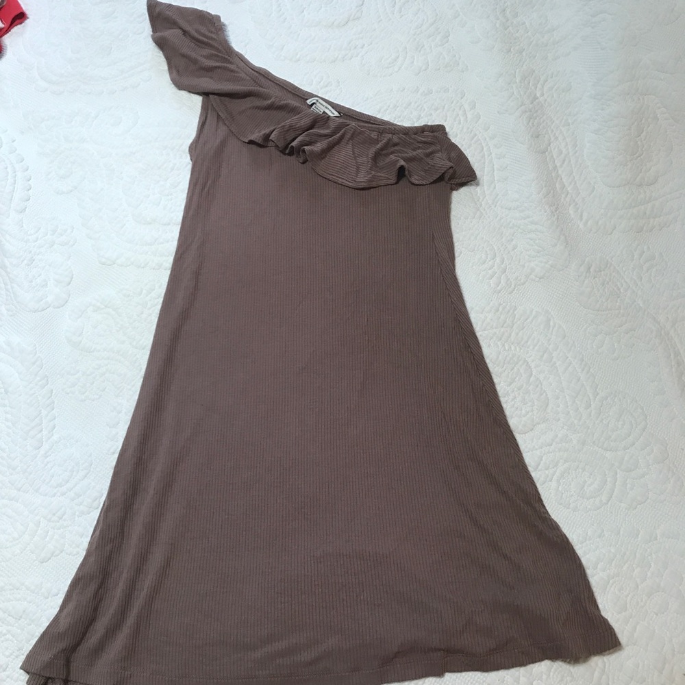 American Eagle One shoulder dusty rose dress