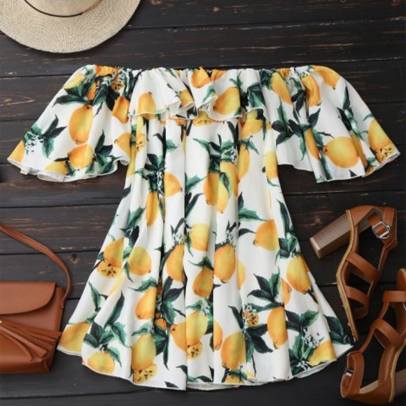 Dresses & Skirts - 🌼 ‼️LAST‼️ Off Shoulder Lemon Dress