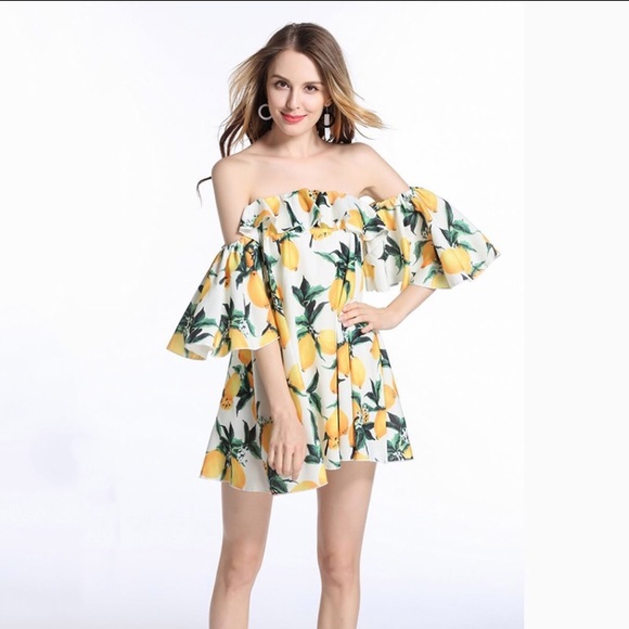 πΌ βΌοΈLASTβΌοΈ Off Shoulder Lemon Dress - Picture 6 of 6
