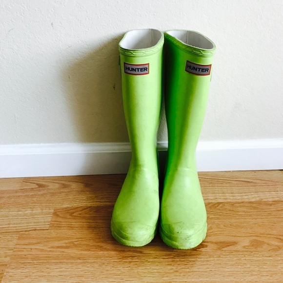 Hunter Shoes - Hunter Neon Green Wellies Boots