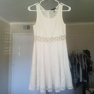 White and Cream Lace Dress
