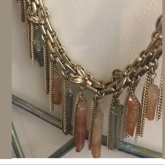 Anthropologie raw crystal statement necklace - Picture 2 of 2