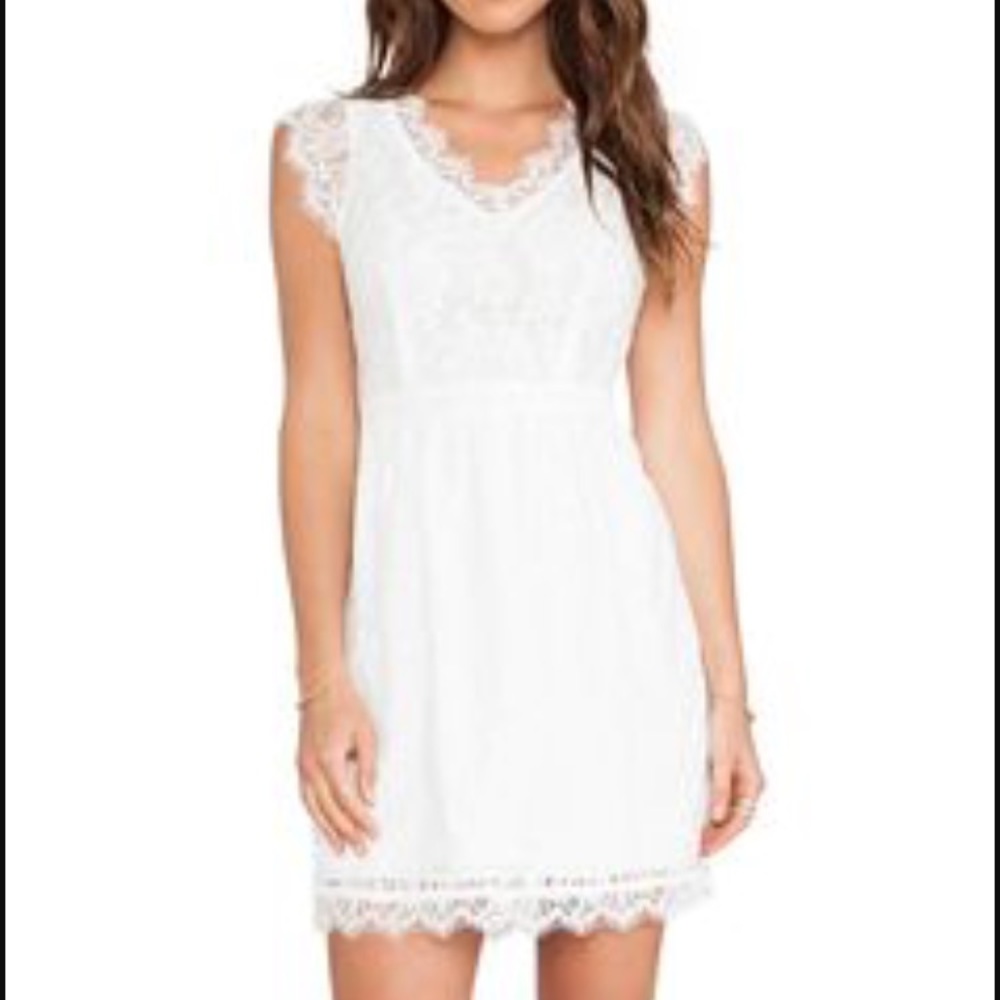 MM Couture white lace dress