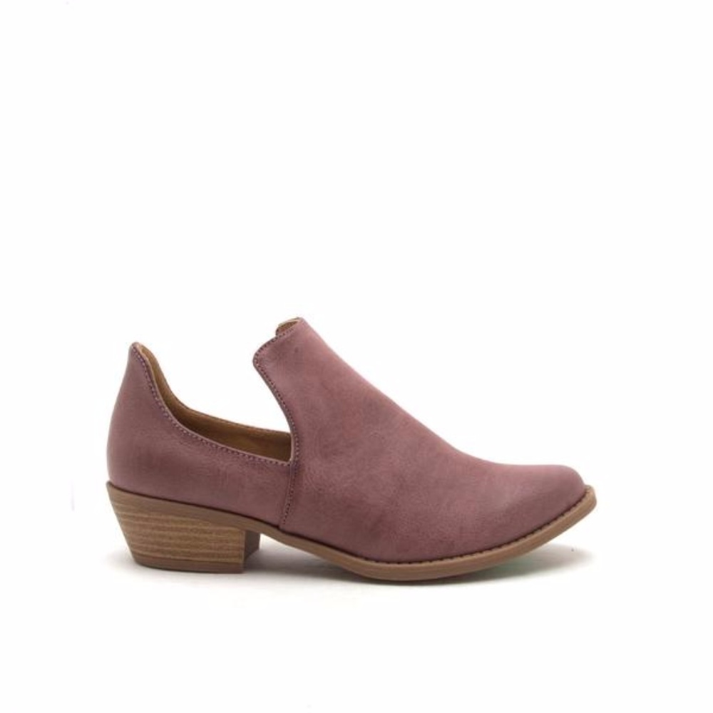 Dusty Mauve Slip-On Ankle Booties - Picture 4 of 6