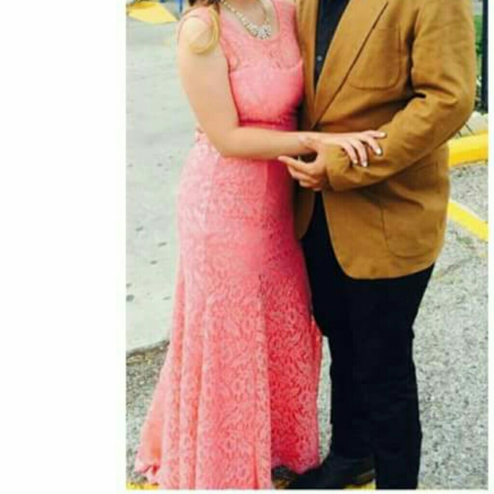 Peach long dress for a special event