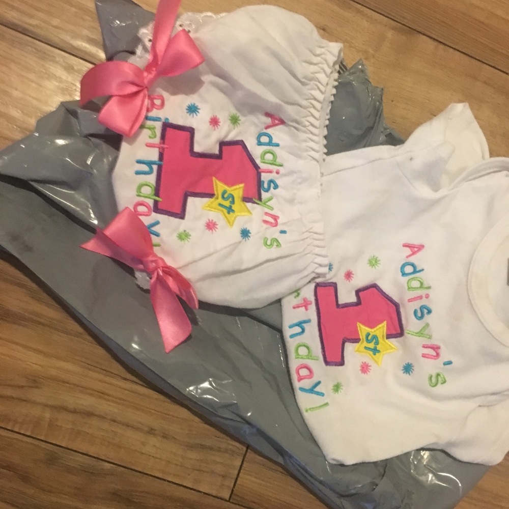 Embroidery set bloomer & onesie