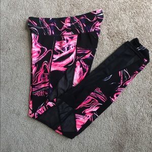 POP FIT ELECTRIC PINK & BLACK MESH LEGGINGS