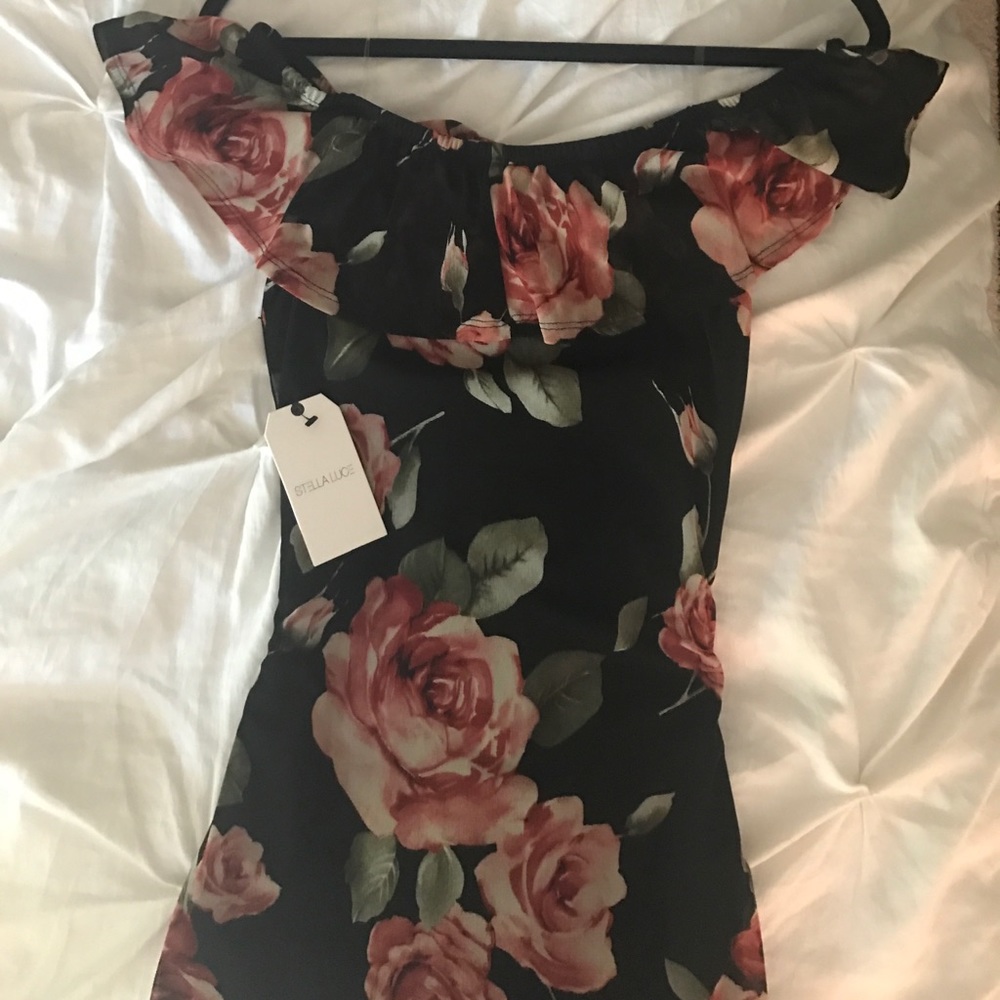 Sexy off the shoulder floral bodycon