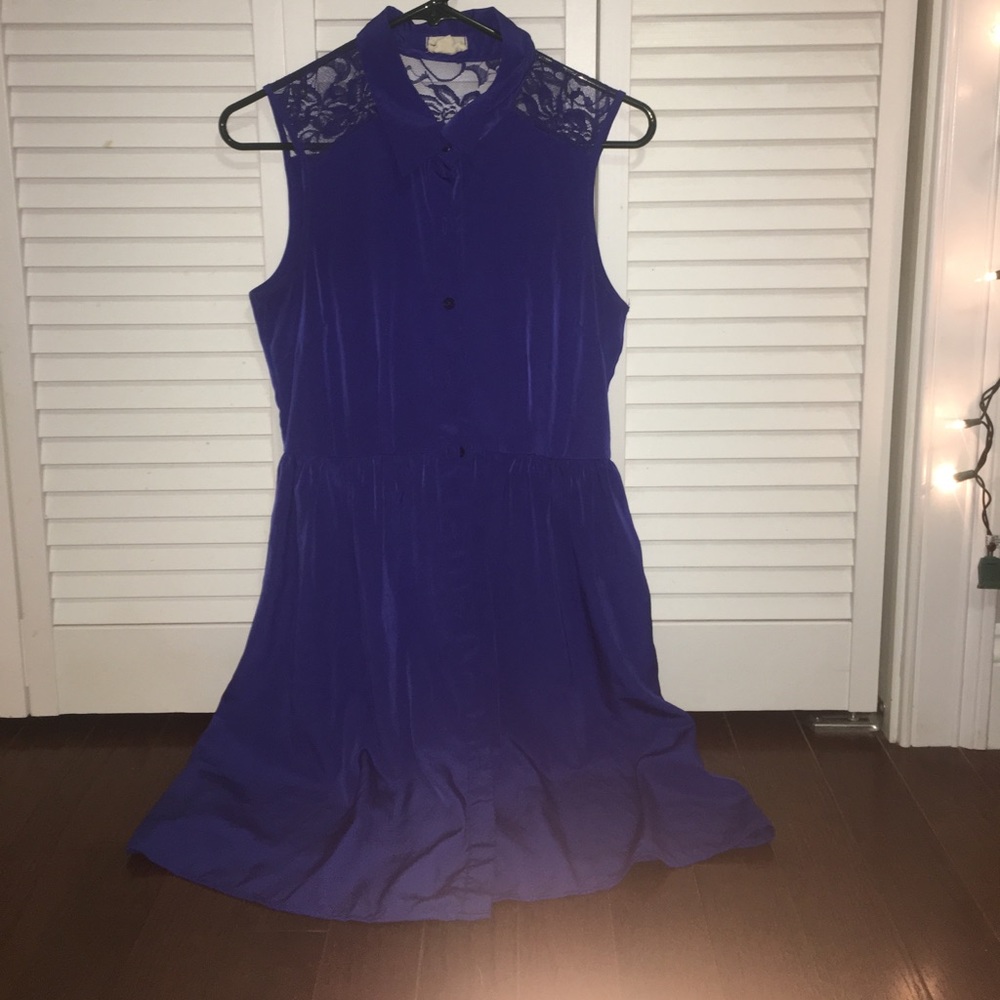Blue dress with lace detailing