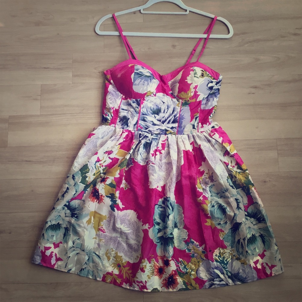 Band of Gypsies Floral Pink & Cream Dress