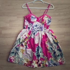 Band of Gypsies Floral Pink & Cream Dress