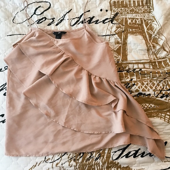 H&M Blush Spaghetti Strap Tank w/Ruffles - Picture 1 of 4