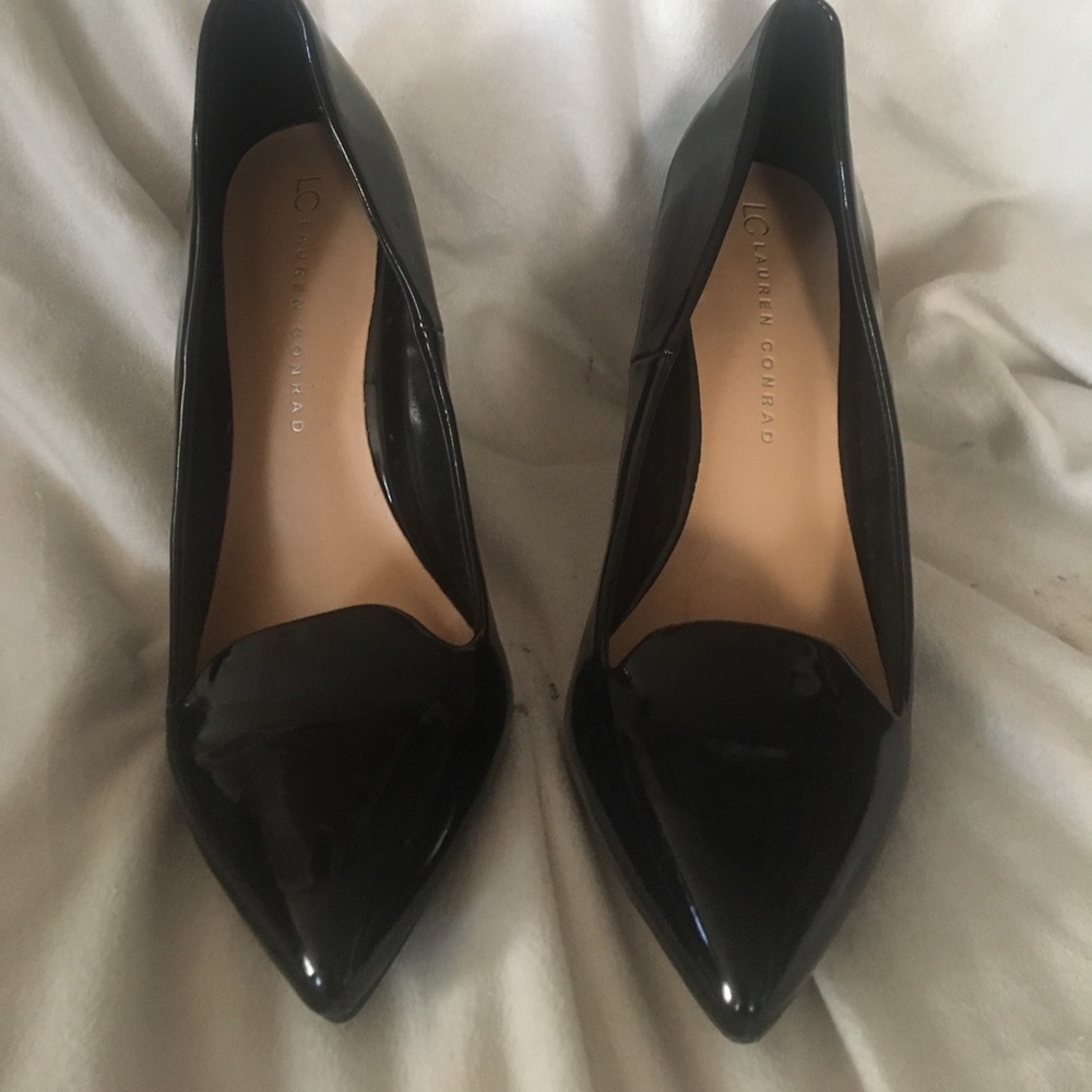 Lauren Conrad black patent leather heels