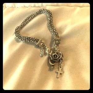 Silver tone charm bracelet