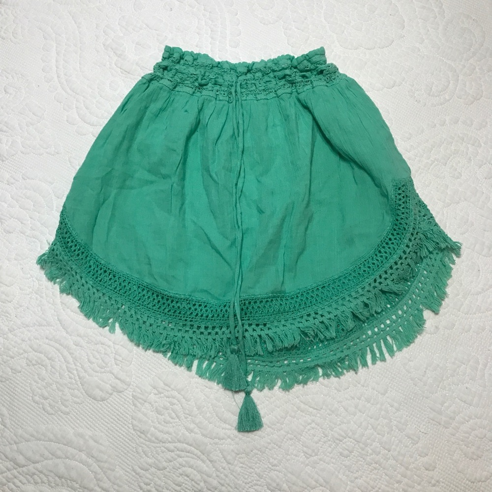Aerie Green Mini Skirt