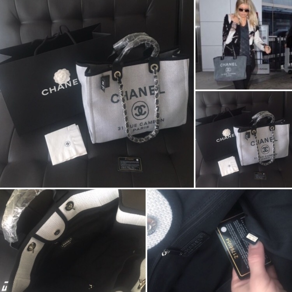 New Chanel Grey Deauville Shopping Tote