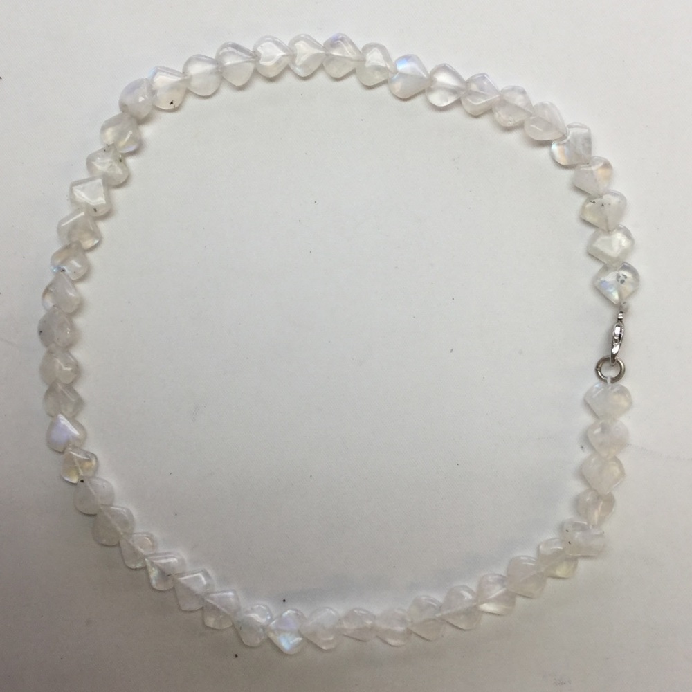 Rainbow Moonstone Heart Necklace