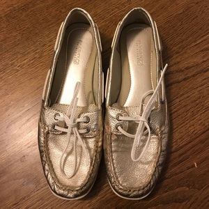 Shimmery Silver Sperrys