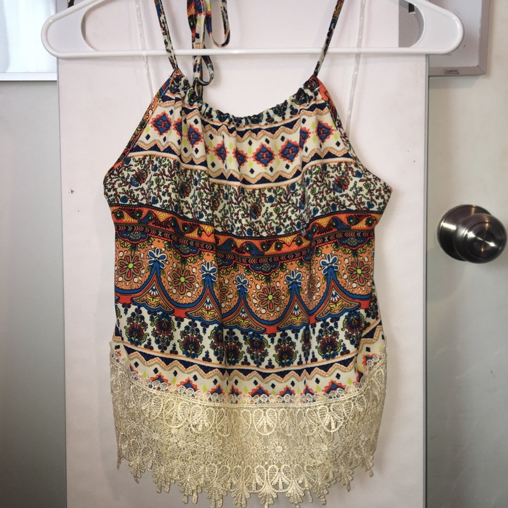 Halter top with lace