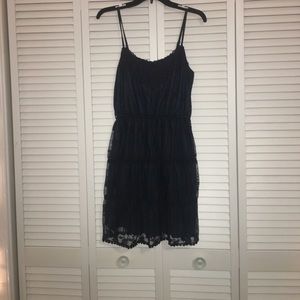 Detailed navy blue dress