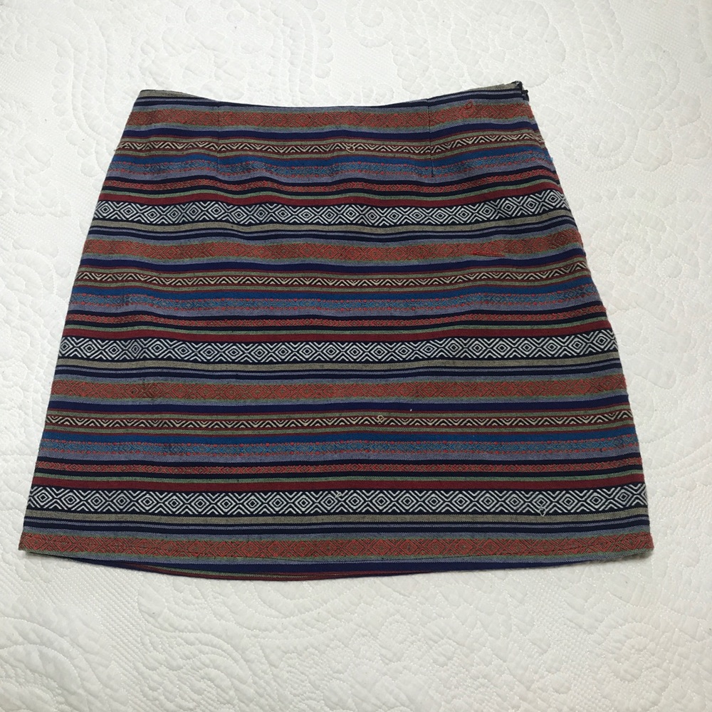 Colorful Striped Mini Skirt