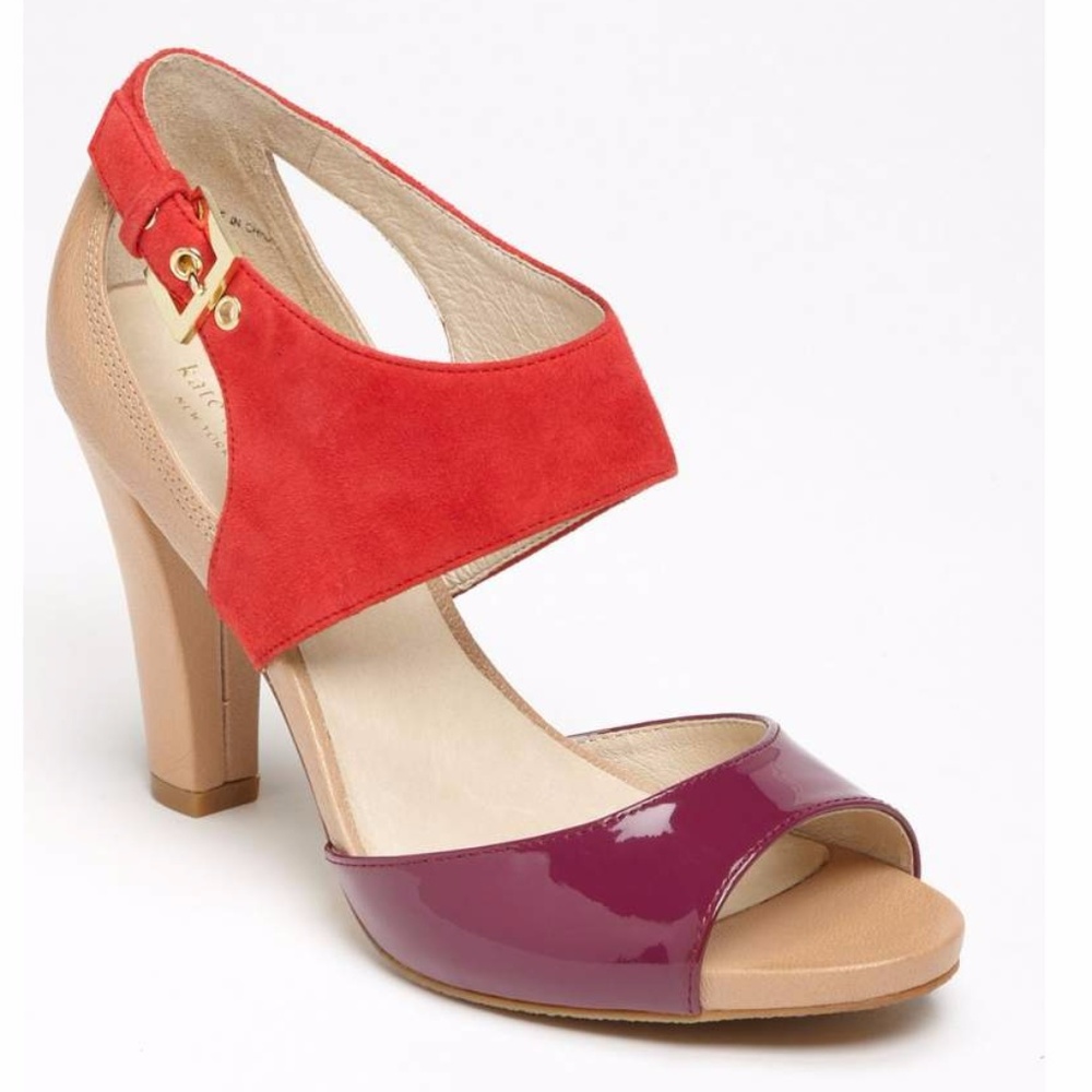 ✨Sale✨🆕kate spade♠️purple and red chunky heels