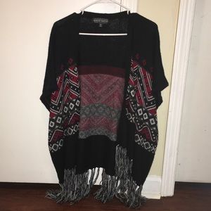 Short Sleeve Fringe Cardigan